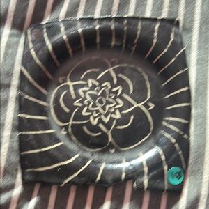 Artistic Black and White Floral Plate